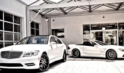 White S Class and Mercedes Convertible